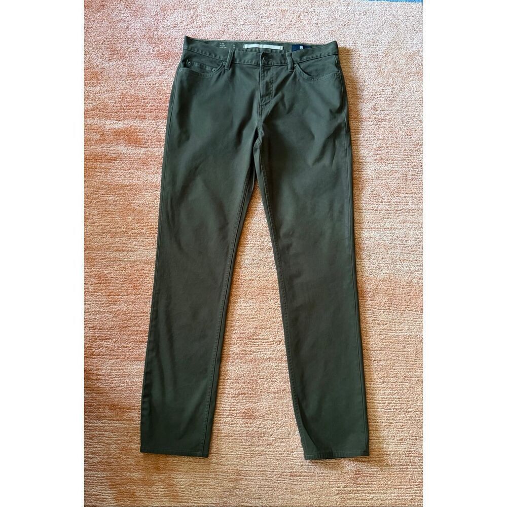 Banana Republic Men’s Slim Fit Stretch Pants Olive Green Waist 33 Inseam 34